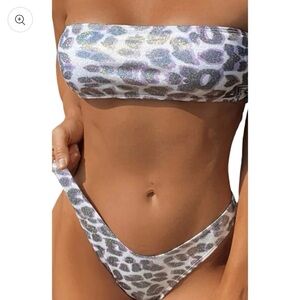 SHEIN Leopard Print Bikini - Glittering Black and Brown